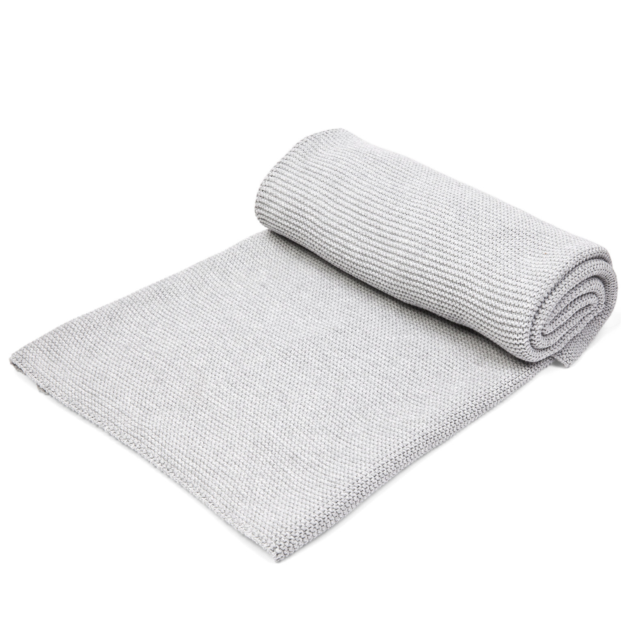 Wiegdeken Light Grey Melange - Poetree Kids