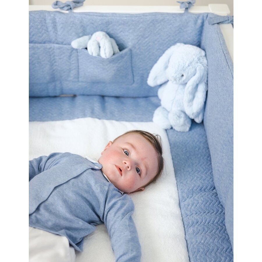 Boxkleed Chevron Denim Blue - Poetree Kids