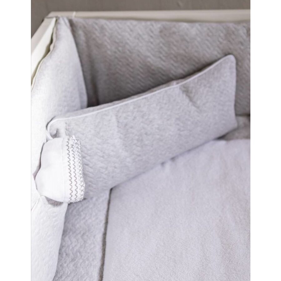 Boxkleed Chevron Light Grey Melange - Poetree Kids