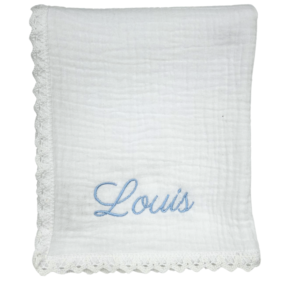 Hydrofiel met kant (wit)  - Little Mack