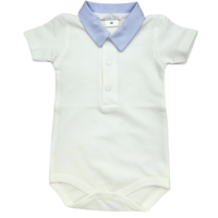 Body/romper oxford kraag (lichtblauw) - Little Mack