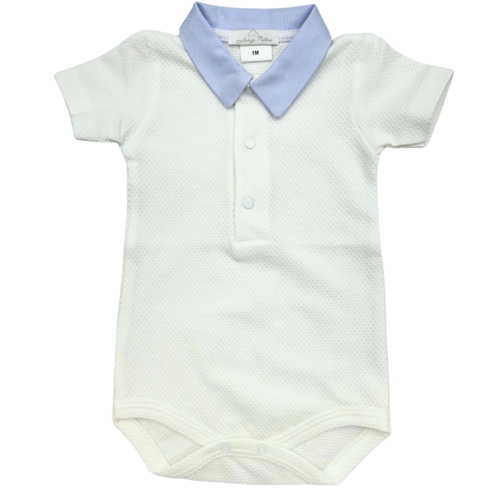 Body/romper oxford kraag (lichtblauw) - Little Mack 