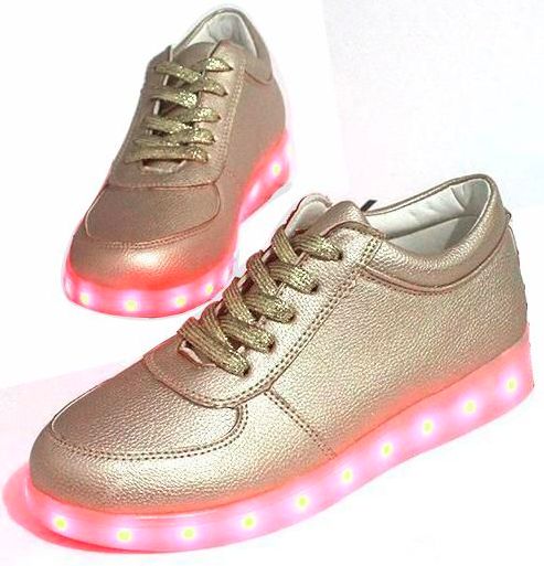 gold light up trainers