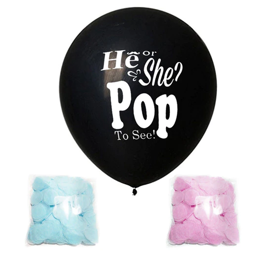 Gender Reveal Confetti Balloon He Or She Pop To See Hipp Kiddo