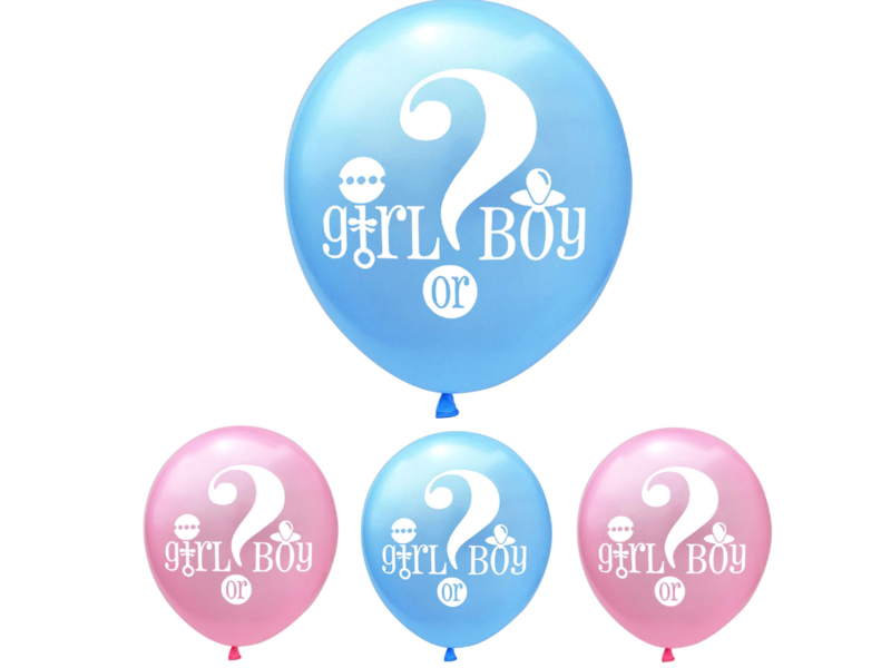 Blauw & Roze (mix) Girl or Boy Ballonnen 18x