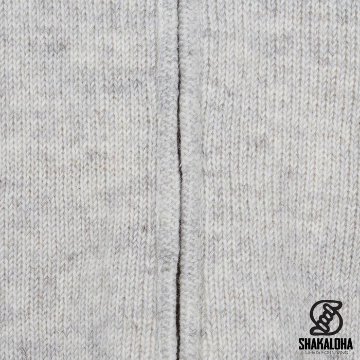 Shakaloha Chaleco de punto de lana Shakaloha Baltonic beige crema con forro polar y capucha desmontable - Mujer - Hecho a mano en Nepal con lana de oveja