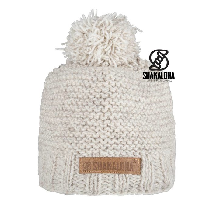 Shakaloha Beanie Bull Beige wollen muts met fleece voering