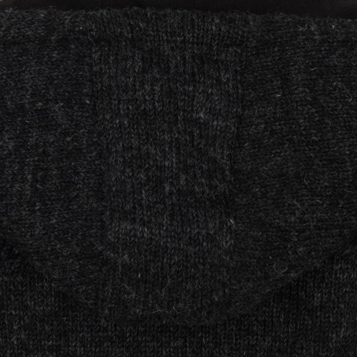Shakaloha Shakaloha Knitted Woolen Jacket Cody Anthracite with Fleece Lining and Detachable Hood - Woman - Handmade in Nepal from sheep's wool