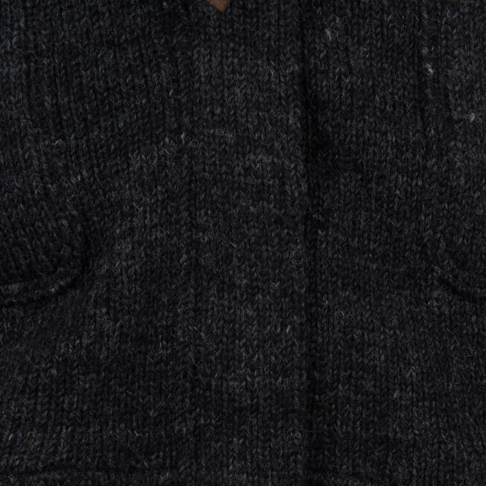 Shakaloha Shakaloha Knitted Woolen Jacket Cody Anthracite with Fleece Lining and Detachable Hood - Woman - Handmade in Nepal from sheep's wool
