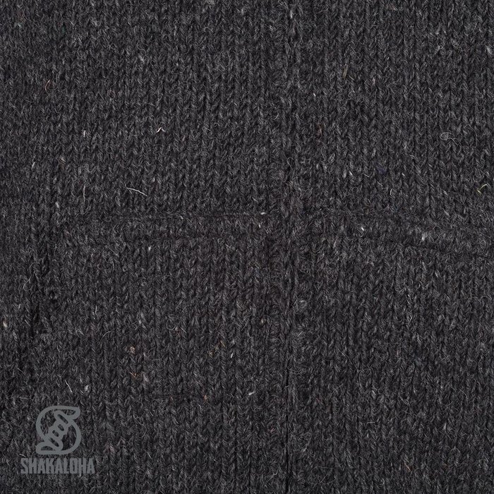Shakaloha Shakaloha Strick-Wollweste Crush Ziphood Anthrazit mit Fleecefutter und abnehmbarer Kapuze – Herren/Uni – Handgefertigt in Nepal aus Schafwolle
