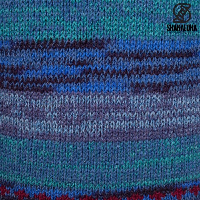 Shakaloha Shakaloha Veste en Laine Tricoté Shaker ZH Bleu avec Doublure en polaire et Capuche détachable - Femmes - Fabriqué à la main au Népal en laine de mouton