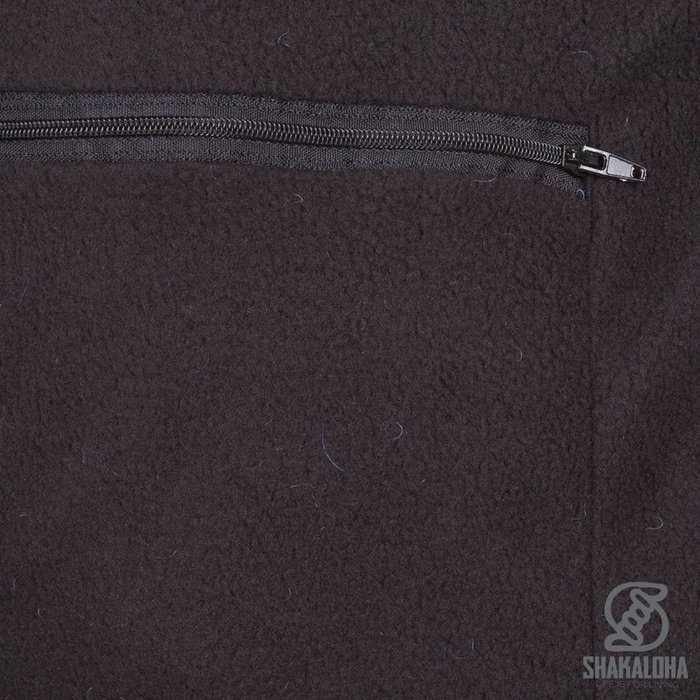 Shakaloha Shakaloha Gebreid Wollen Vest Shaker ZH Blauw met Fleece Voering en Afneembare Capuchon - Dames - Handgemaakt in Nepal van Schapenwol