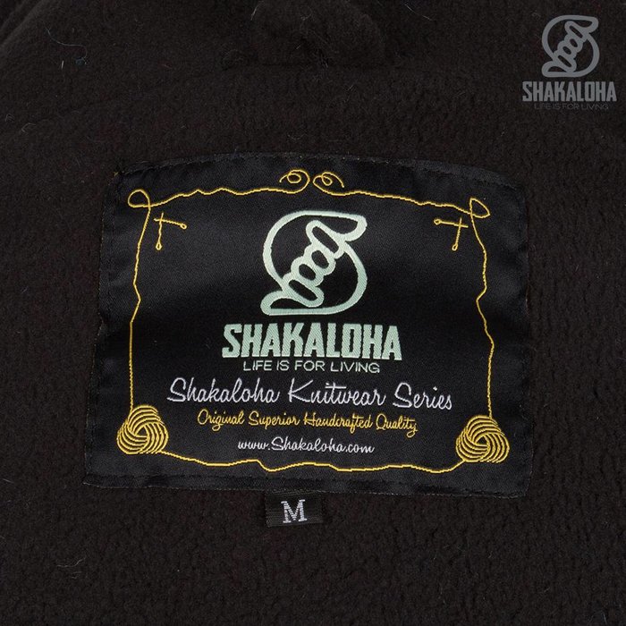 Shakaloha Shakaloha Veste en Laine Tricoté Shaker ZH Bleu avec Doublure en polaire et Capuche détachable - Femmes - Fabriqué à la main au Népal en laine de mouton