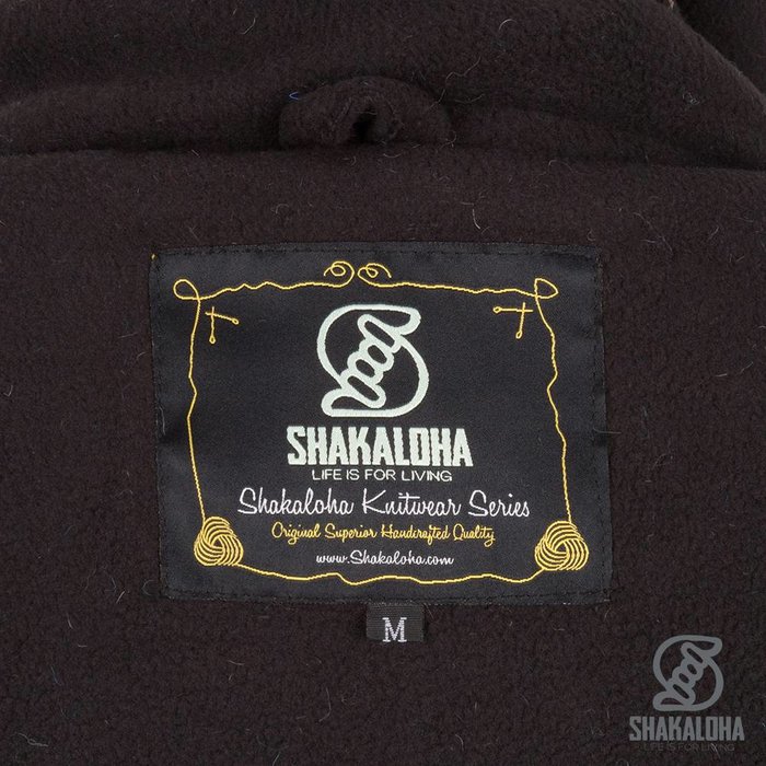 Shakaloha Shakaloha Veste en Laine Tricoté Patch NH Multicolore avec Doublure en polaire et Capuche avec col intérieur - Femmes - Fabriqué à la main au Népal en laine de mouton