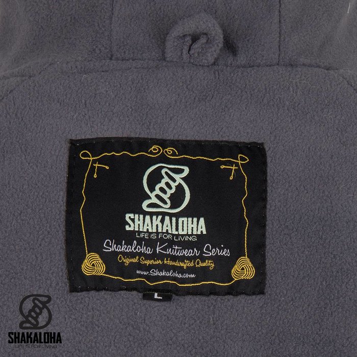 Shakaloha Chaleco de punto de lana Shakaloha Hallberg gris con forro polar y capucha - Hombre/Unisex - Hecho a mano en Nepal con lana de oveja