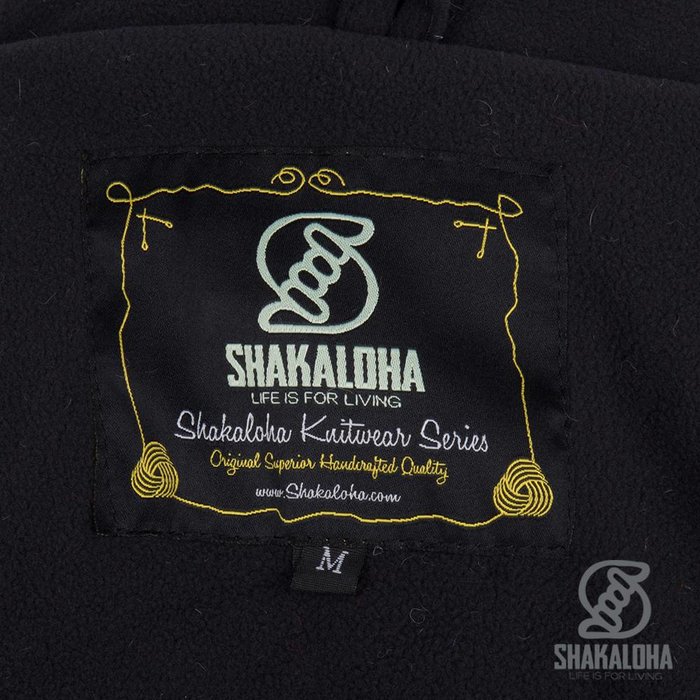 Shakaloha Shakaloha Gestrickte Wollweste Patch ZH Grau Rot Marineblau mit Fleecefutter und abnehmbarer Kapuze - Damen - Handgefertigt in Nepal aus Schafwolle