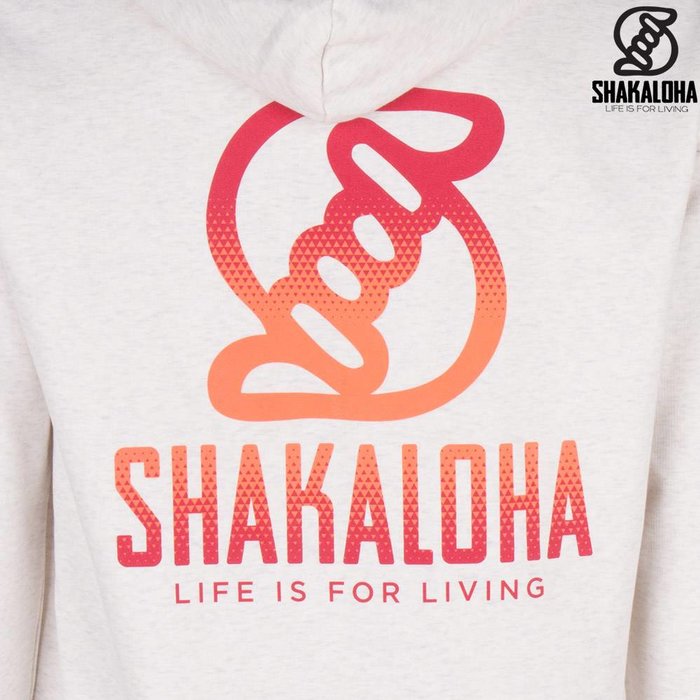 Shakaloha Sweat à capuche zippé pour homme en coton biologique imprimé orange/rouge