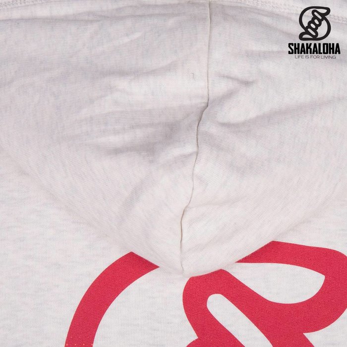 Shakaloha Herren-Kapuzenpullover mit Reißverschluss aus Bio-Baumwolle, orange/rot gemustert