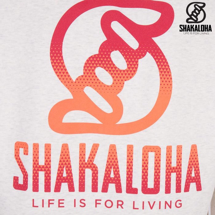 Shakaloha Herren-Kapuzenpullover mit Reißverschluss aus Bio-Baumwolle, orange/rot gemustert