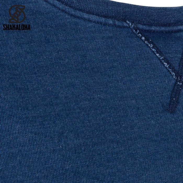 Shakaloha Damenpullover Crew Blau - Bio-Baumwolle mit Shakaloha-Print