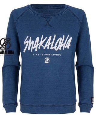 Shakaloha W Crew ShoutWht Indigo