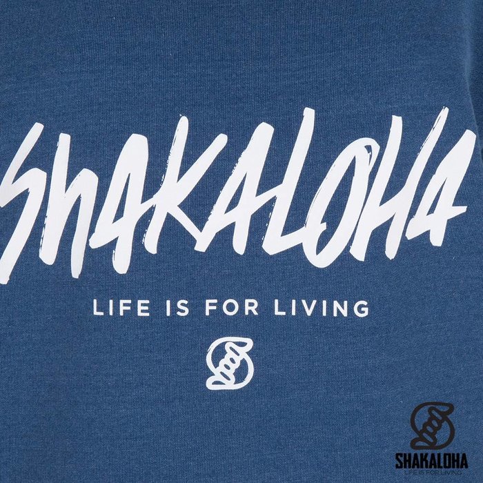 Shakaloha Women's Sweater Crew Blue - Organic Cotton with Shakaloha print