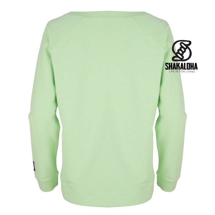 Shakaloha Women's Sweater Escaper Lime - Organic Cotton with Shakaloha print