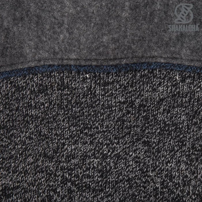 Shakaloha Chaleco de punto de lana Shakaloha Sierra Azul Antracita con forro de algodón y cuello alto - Hombre/Unisex - Hecho a mano en Nepal con lana de oveja