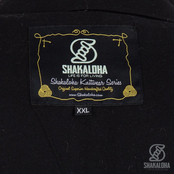 Shakaloha Shakaloha Gebreid Wollen Vest Sierra Antraciet Blauw met Katoenen Voering en Hoge Kraag - Man/Uni - Handgemaakt in Nepal van Schapenwol