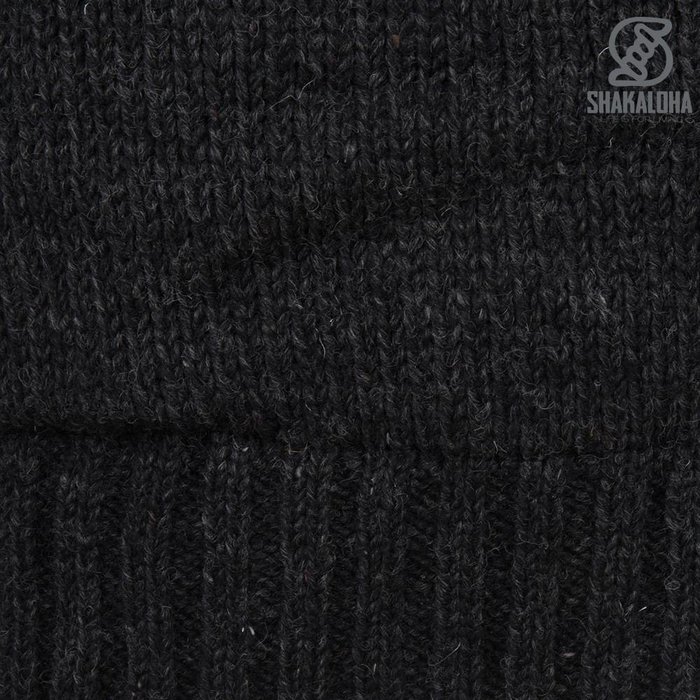 Shakaloha Shakaloha Veste en Laine Tricoté Woodcord Ziphood Anthracite avec Doublure en polaire et Capuche détachable - Femmes - Fabriqué à la main au Népal en laine de mouton