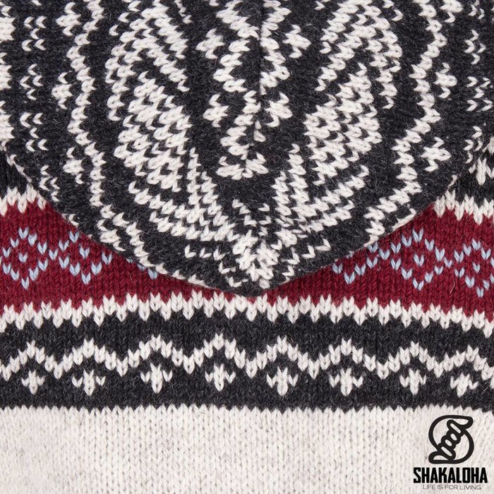 Shakaloha Shakaloha Gebreid Wollen Vest Spring  met Fleece Voering en Capuchon - Dames - Handgemaakt in Nepal van Schapenwol