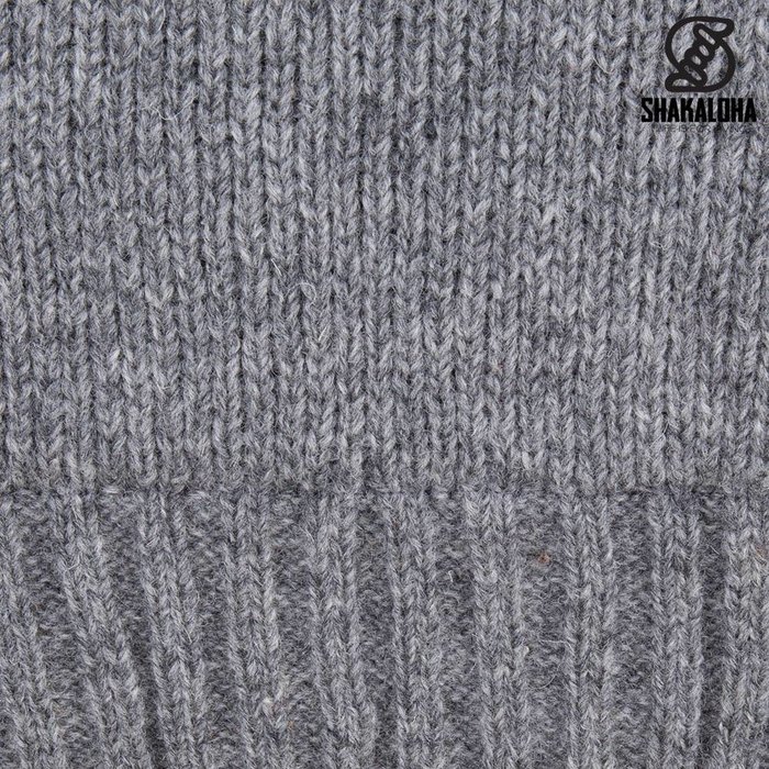 Shakaloha Pull en laine à col roulé et boutons Homme Polaris Gris