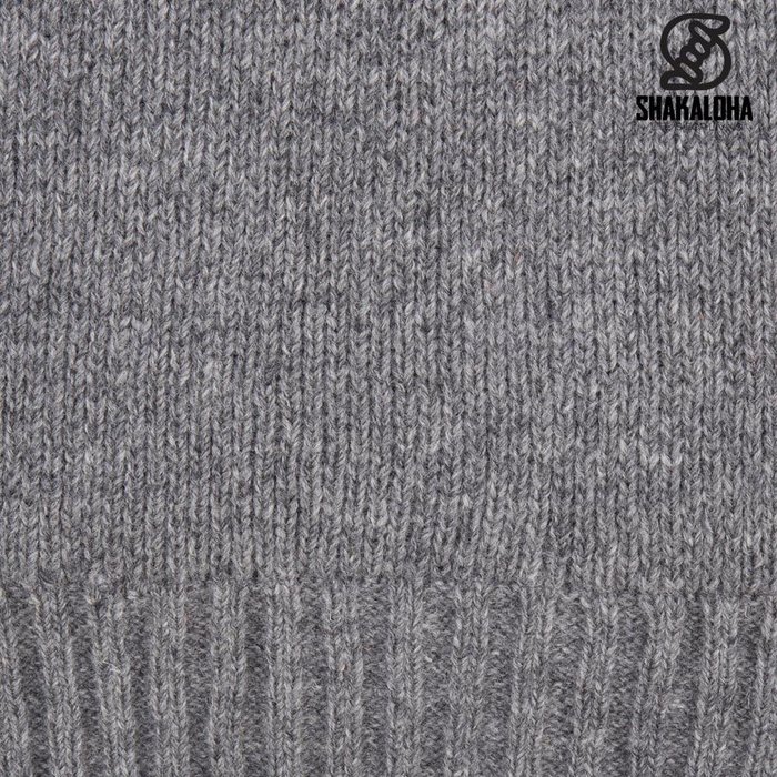 Shakaloha Pull en laine à col roulé et boutons Homme Polaris Gris