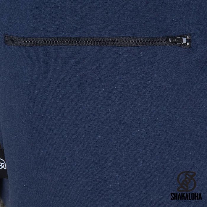 Shakaloha Shakaloha Veste en Laine Tricoté Baseball ZH Bleu marine bleu avec Doublure en coton et Capuche détachable - Hommes - Uni - Fabriqué à la main au Népal en laine de mouton