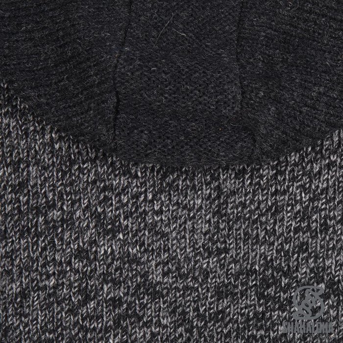 Shakaloha Shakaloha Veste en Laine Tricoté Bohemian Gris antracite avec Doublure en coton et Capuche - Hommes - Uni - Fabriqué à la main au Népal en laine de mouton