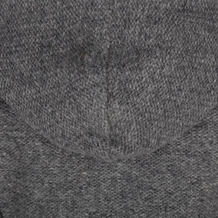 Shakaloha Cardigan en laine tricoté Shakaloha Supermodel ZH gris avec doublure en coton et capuche amovible - Femme - Fabriqué à la main au Népal à partir de laine de mouton