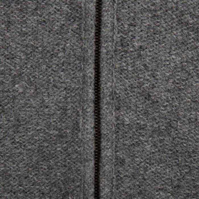 Shakaloha Cardigan en laine tricoté Shakaloha Supermodel ZH gris avec doublure en coton et capuche amovible - Femme - Fabriqué à la main au Népal à partir de laine de mouton