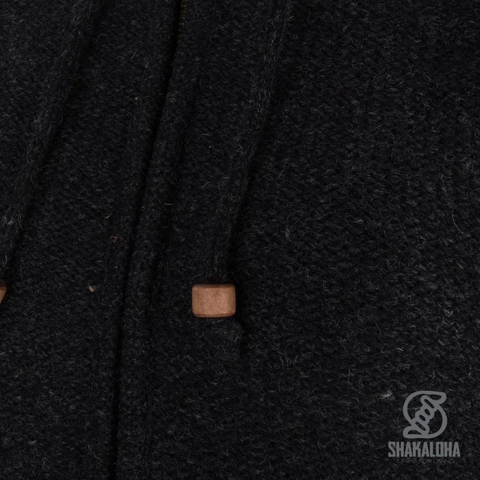 Shakaloha Shakaloha Knitted Woolen Jacket Supermodel ZH with Cotton Lining and Detachable Hood - Woman - Handmade in Nepal from sheep's wool