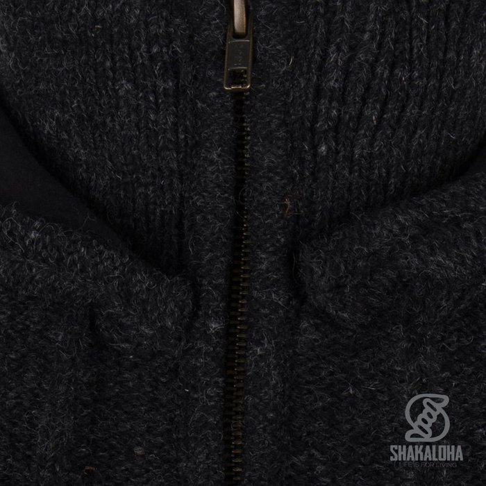 Shakaloha Shakaloha Knitted Woolen Jacket Supermodel ZH with Cotton Lining and Detachable Hood - Woman - Handmade in Nepal from sheep's wool
