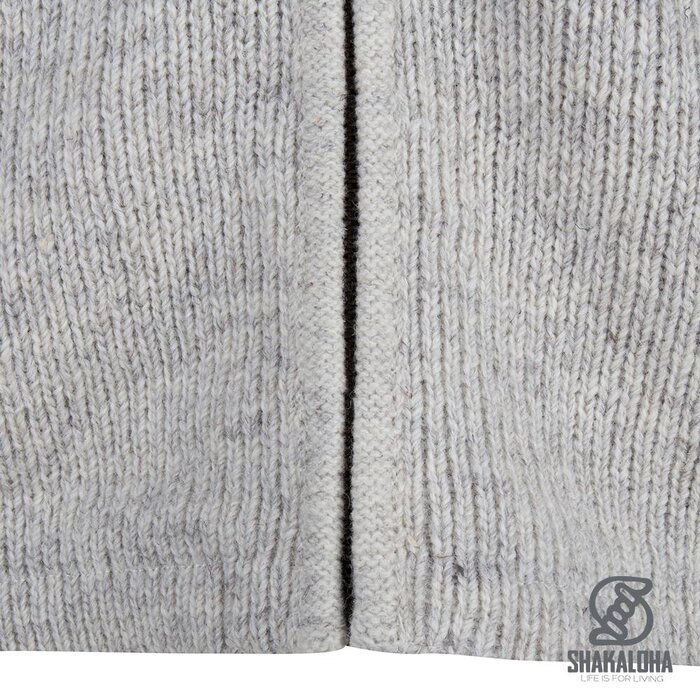 Shakaloha Shakaloha Strick-Wollweste Rosco ZH Beige Creme mit Baumwollfutter und abnehmbarer Kapuze - Herren/Uni - Handgefertigt in Nepal aus Schafwolle