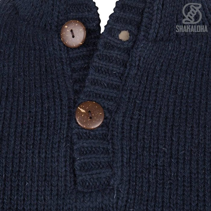 Shakaloha M Polaris Marineblauer Pullover mit Fleecefutter
