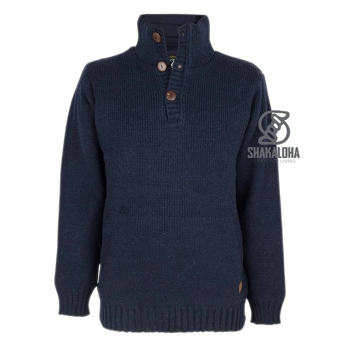 Shakaloha M Polaris Marineblauer Pullover mit Fleecefutter
