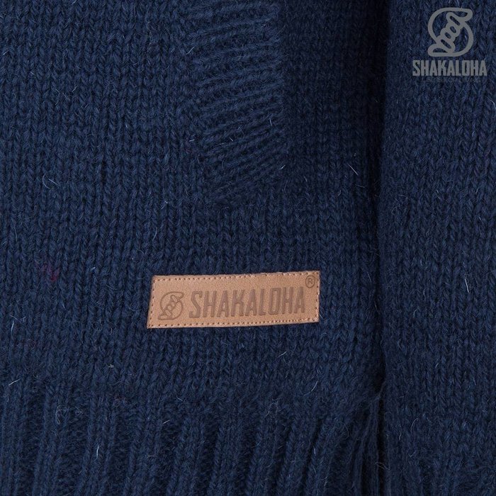 Shakaloha M Polaris Marineblauer Pullover mit Fleecefutter