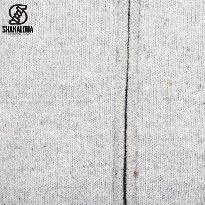 Shakaloha Chaleco de punto de lana Shakaloha Splendor ZH gris con forro polar y capucha desmontable - Hombre/Unisex - Hecho a mano en Nepal con lana de oveja