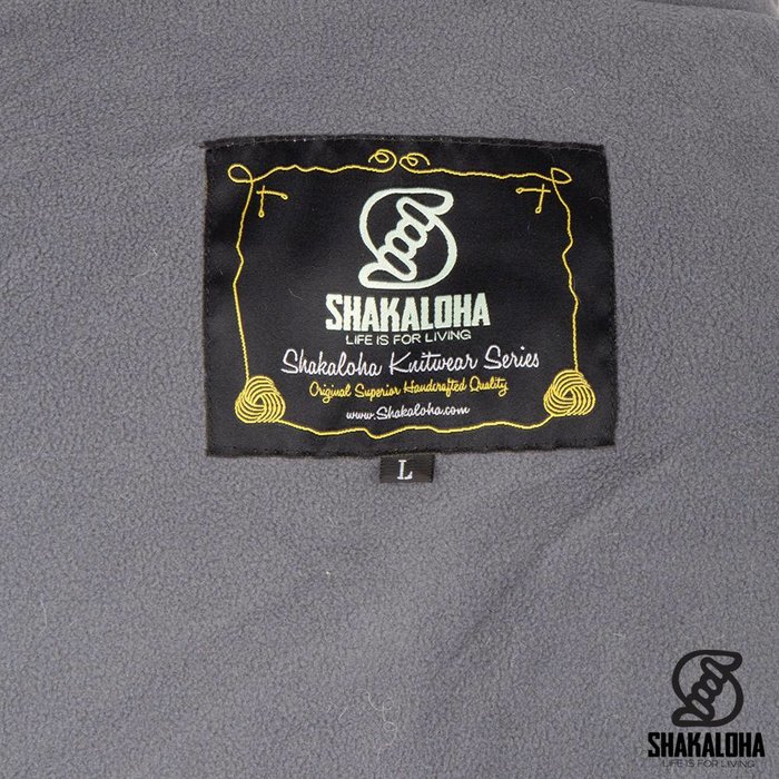 Shakaloha Chaleco de punto de lana Shakaloha Splendor ZH gris con forro polar y capucha desmontable - Hombre/Unisex - Hecho a mano en Nepal con lana de oveja