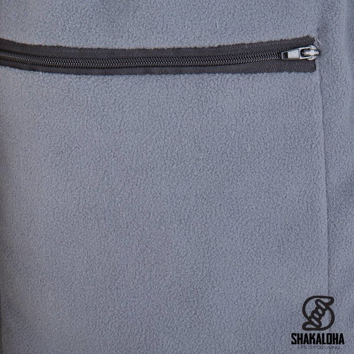 Shakaloha Shakaloha Gebreid Wollen Vest Splendor ZH Grijs met Fleece Voering en Afneembare Capuchon - Man/Uni - Handgemaakt in Nepal van Schapenwol