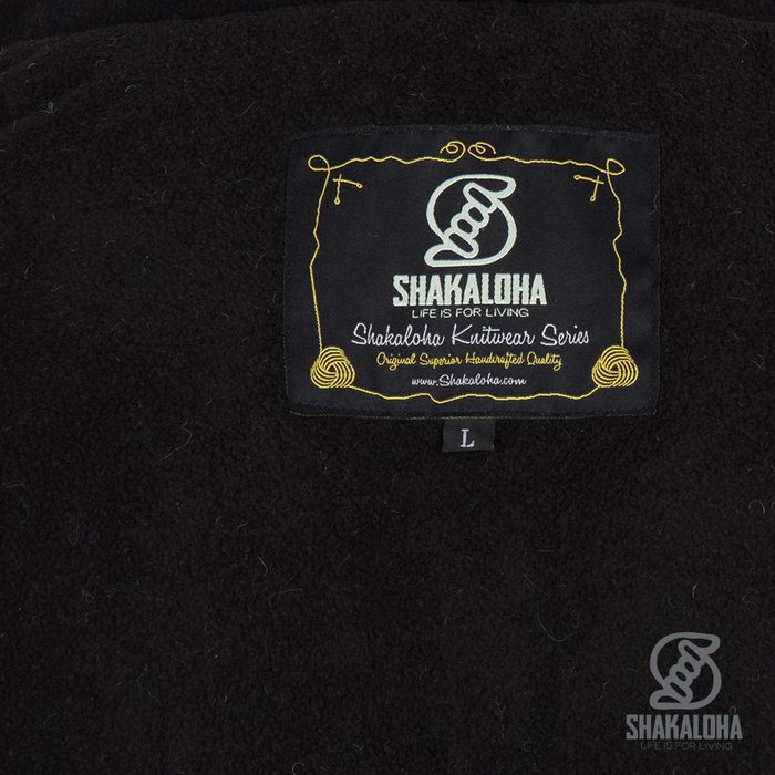 Shakaloha Shakaloha Strick-Wollweste Splendor ZH Anthrazit mit Baumwollfutter und abnehmbarer Kapuze - Herren/Uni - Handgefertigt in Nepal aus Schafwolle