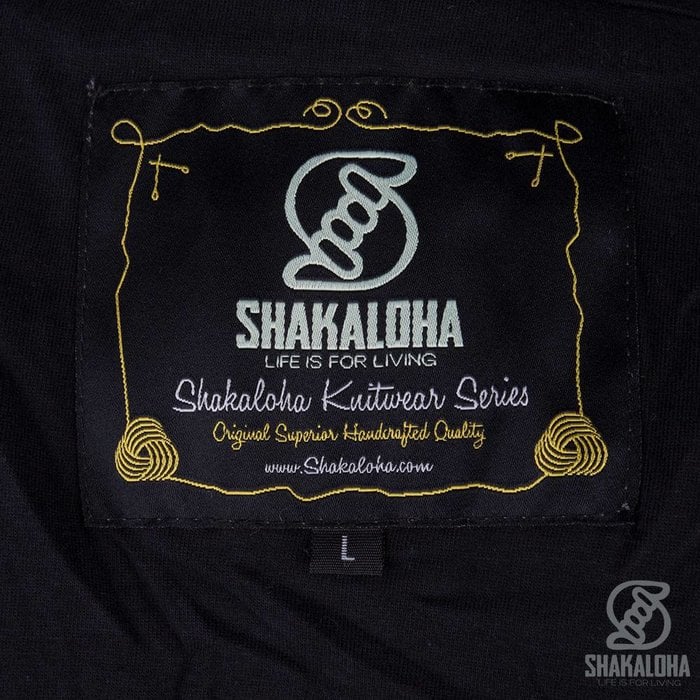 Shakaloha Shakaloha Veste en Laine Tricoté Bohemian Bleu marin avec Doublure en coton et Capuche - Hommes - Uni - Fabriqué à la main au Népal en laine de mouton