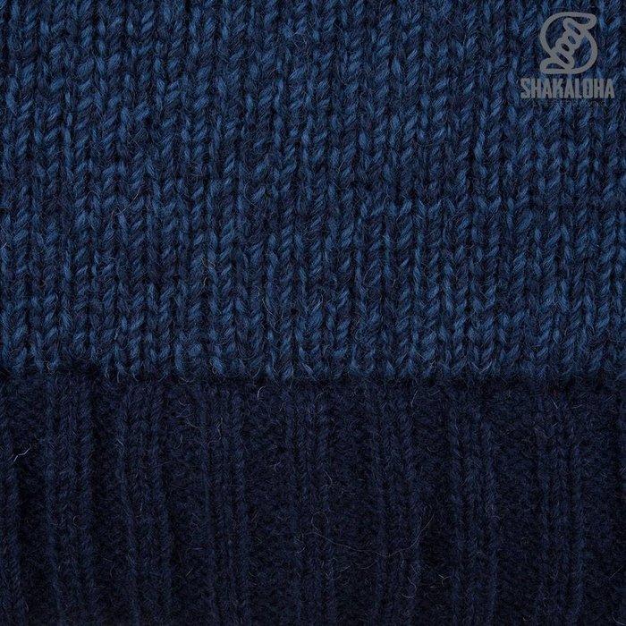 Shakaloha Shakaloha Gestrickte Wollweste Bohemian Navy Blau mit Baumwollfutter und Kapuze - Herren/Uni - Handgefertigt in Nepal aus Schafwolle