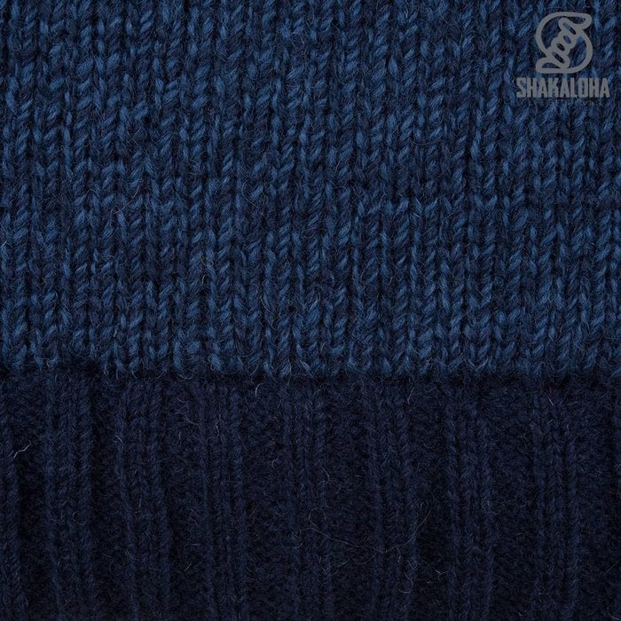 Shakaloha Shakaloha Veste en Laine Tricoté Bohemian Bleu marin avec Doublure en coton et Capuche - Hommes - Uni - Fabriqué à la main au Népal en laine de mouton